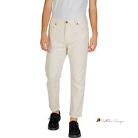 Cream Cotton Jeans & Pant