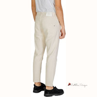 Cream Cotton Jeans & Pant