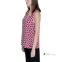 Red Viscose Tops & T-Shirt