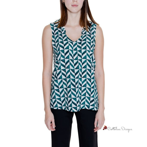 Green Viscose Tops & T-Shirt