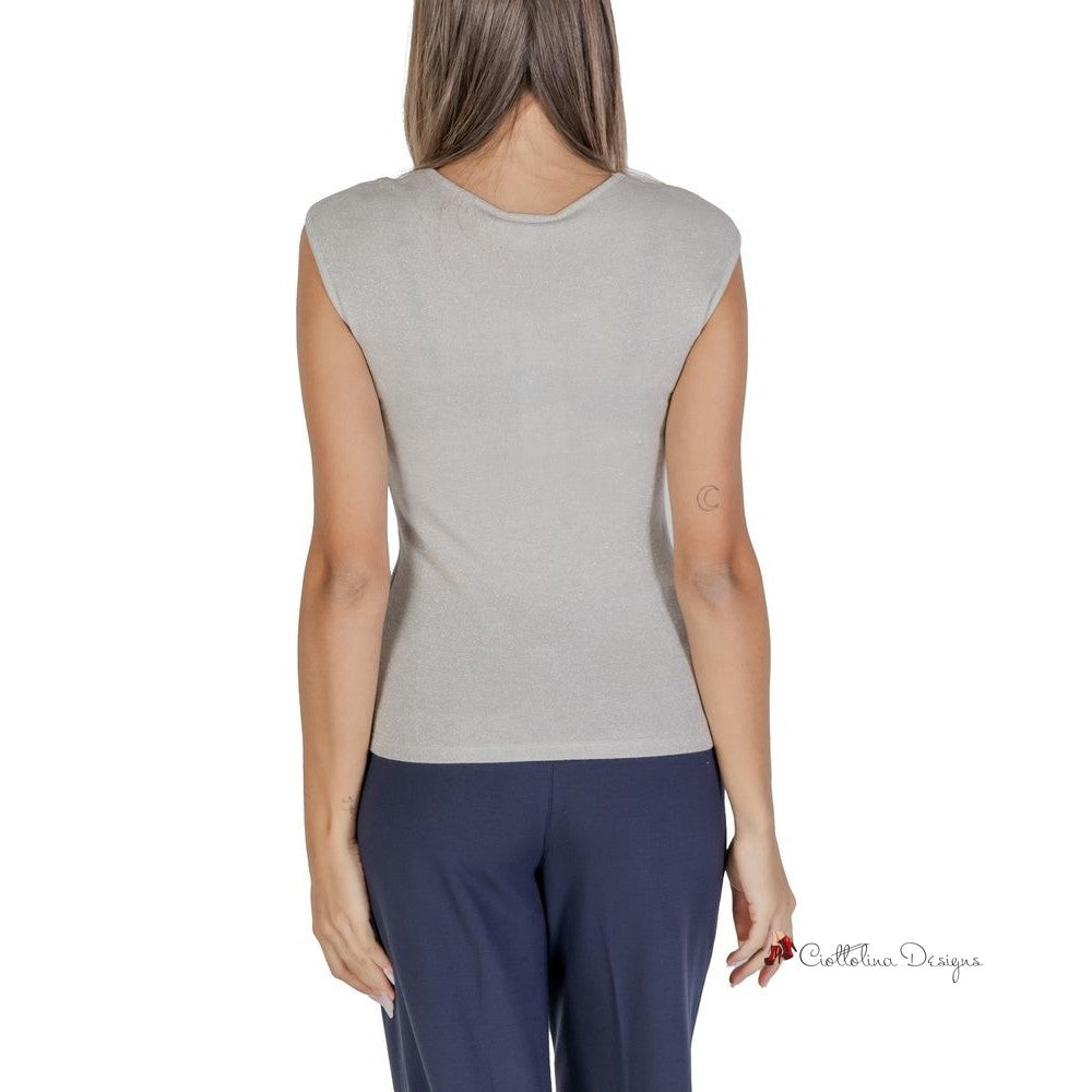 Silver Viscose Tops & T-Shirt