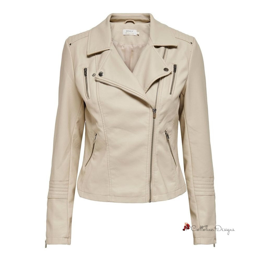 Beige Viscose Jackets & Coat