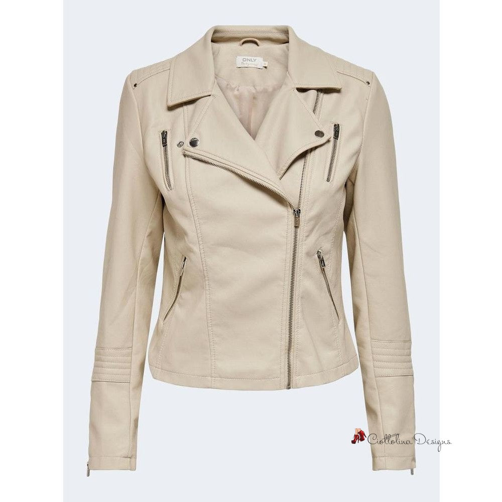 Beige Viscose Jackets & Coat