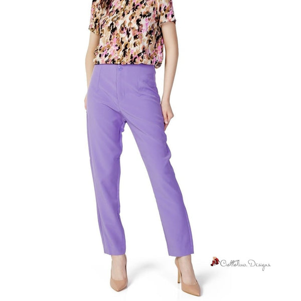 Purple Polyester Jeans & Pant