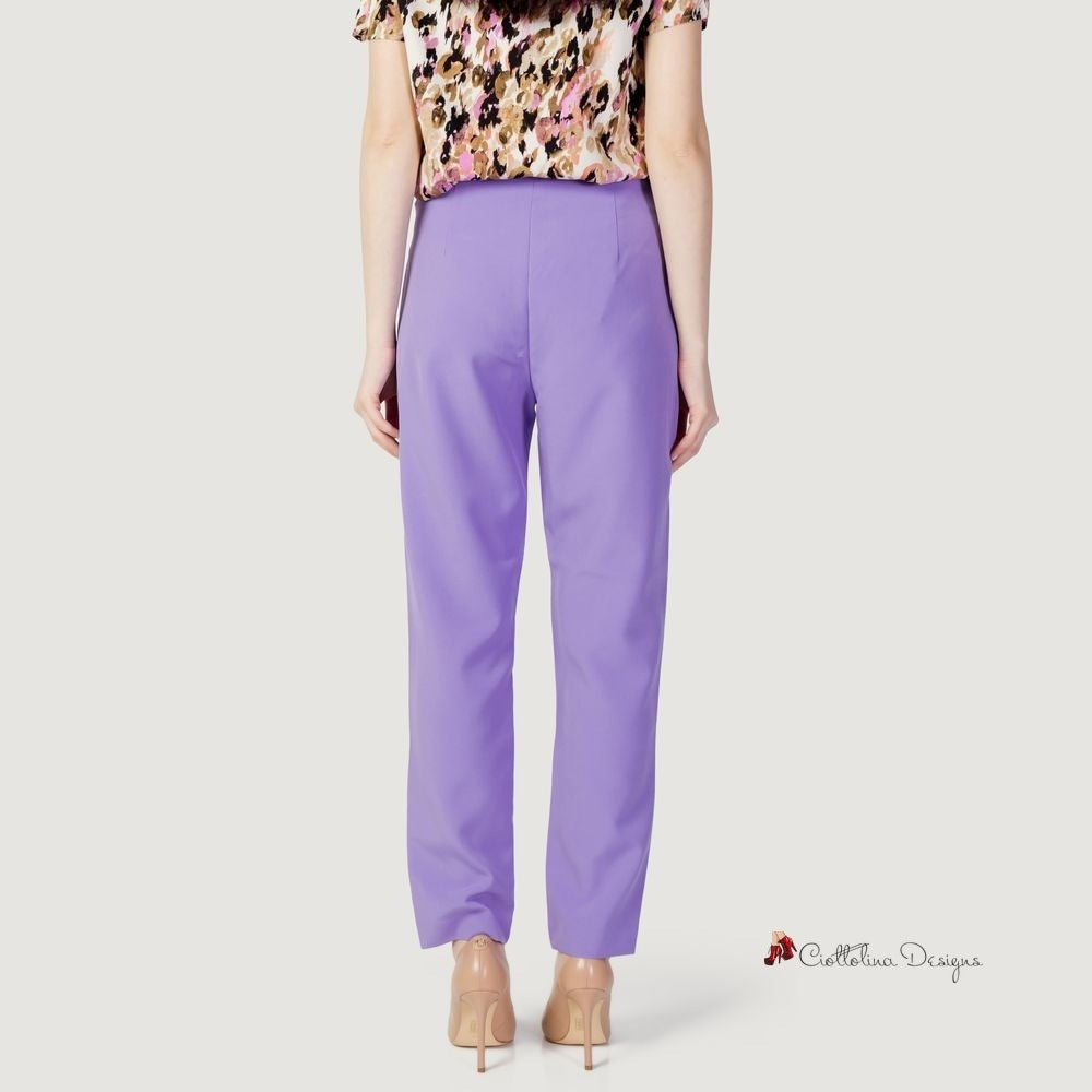 Purple Polyester Jeans & Pant