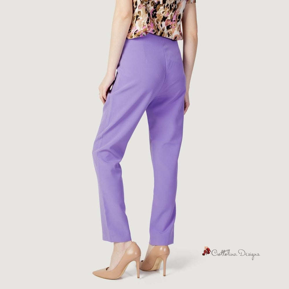 Purple Polyester Jeans & Pant