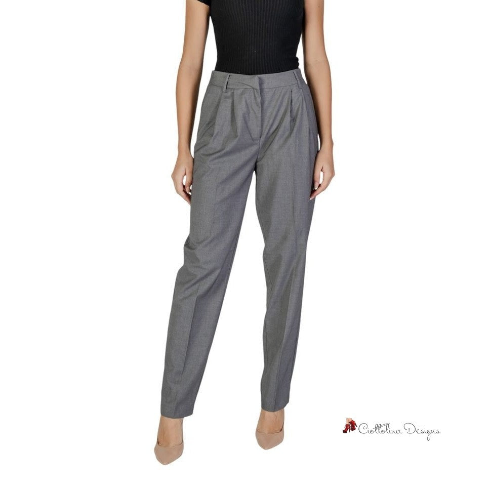 Gray Polyester Jeans & Pant