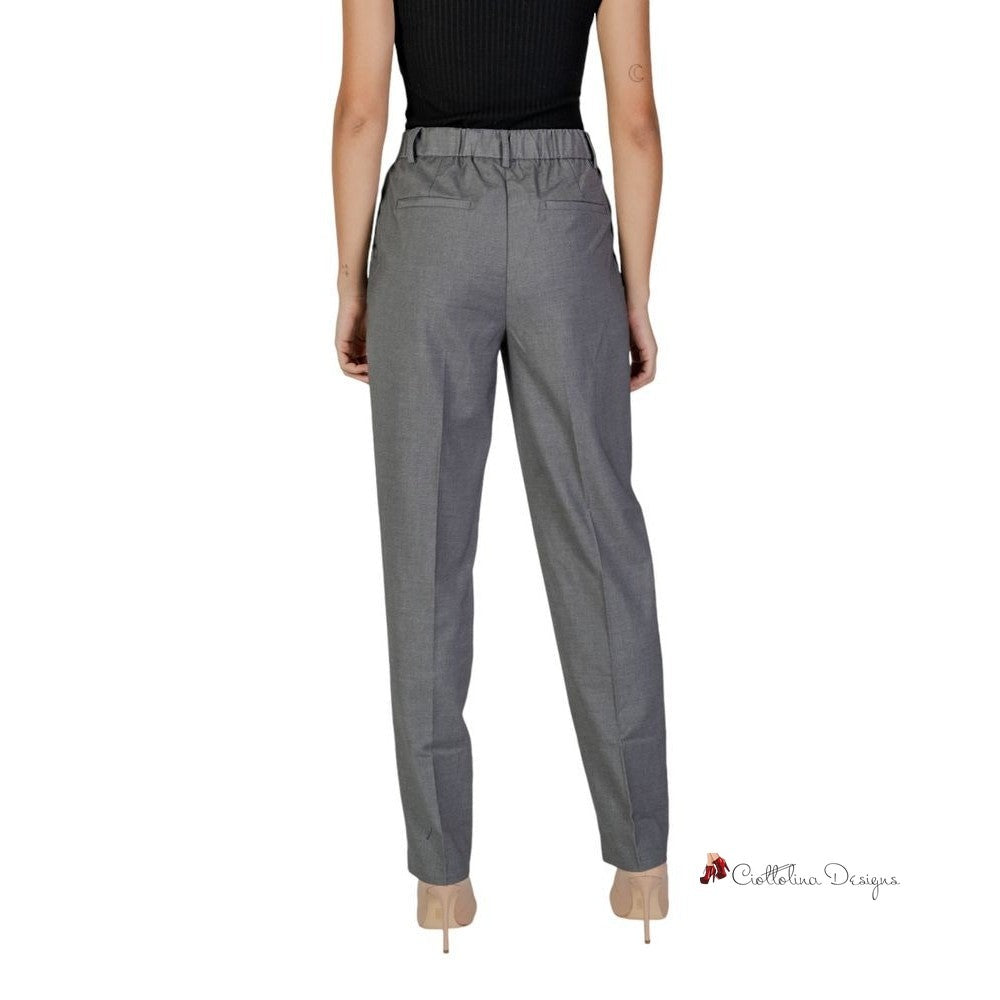 Gray Polyester Jeans & Pant