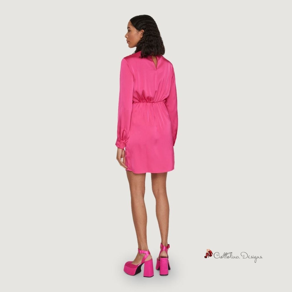 Pink Polyester Dress