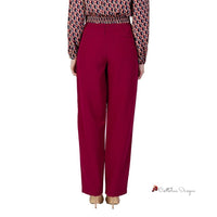 Bordeaux Polyester Jeans & Pant