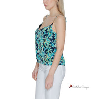 Turquoise Polyester Tops & T-Shirt