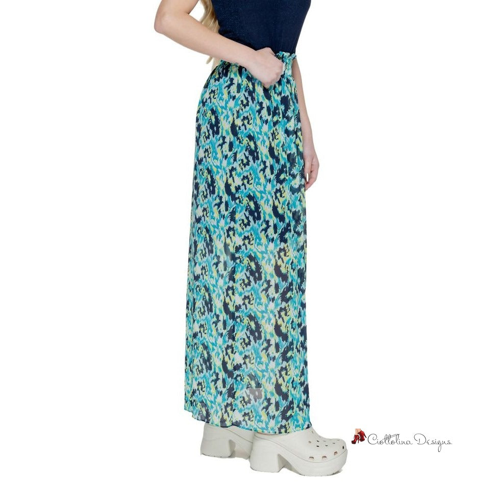 Turquoise Polyester Skirt