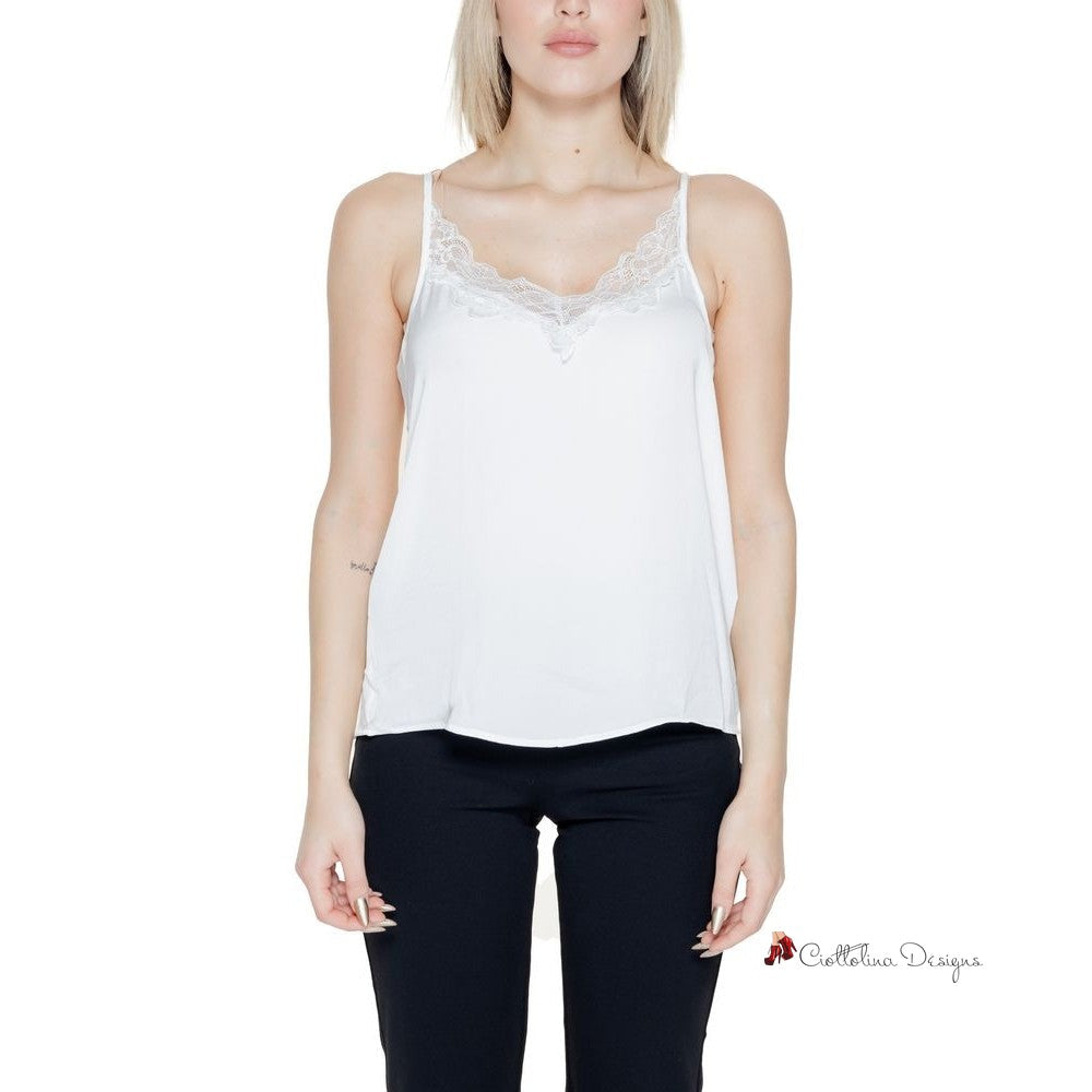 White Polyester Tops & T-Shirt