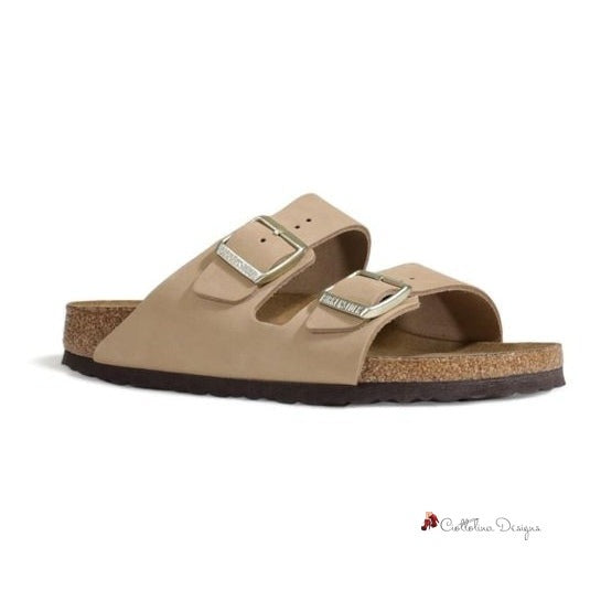 Beige Nubuck Leather Sandal