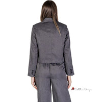 Gray Polyester Suits & Blazer