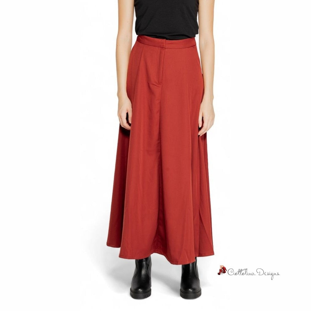 Red Polyester Skirt