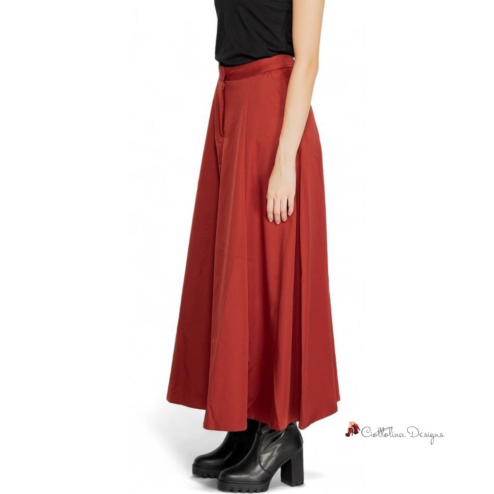 Red Polyester Skirt