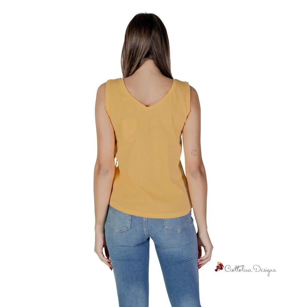 Yellow Cotton Tops & T-Shirt