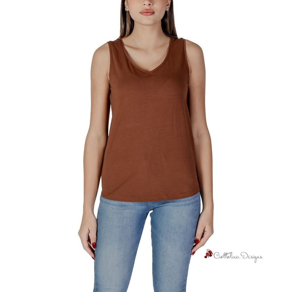 Brown Cotton Tops & T-Shirt