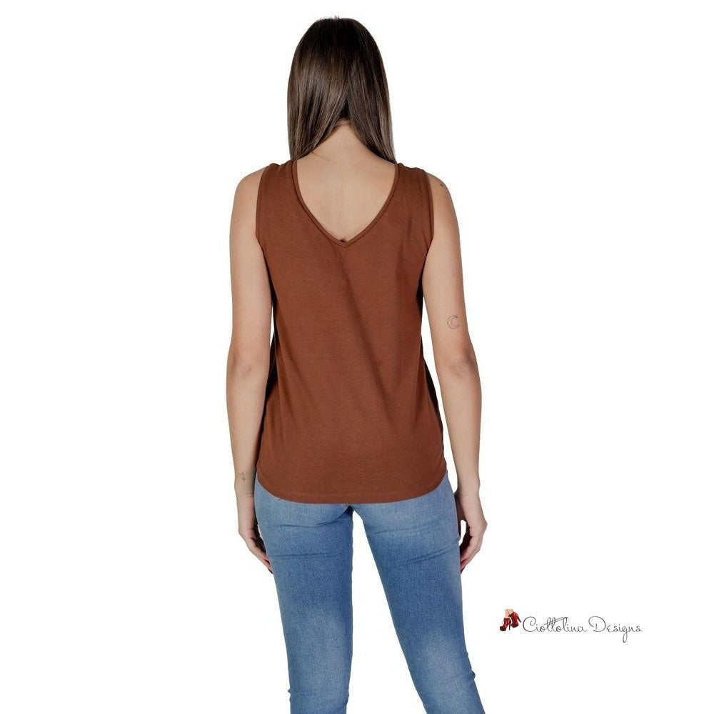 Brown Cotton Tops & T-Shirt