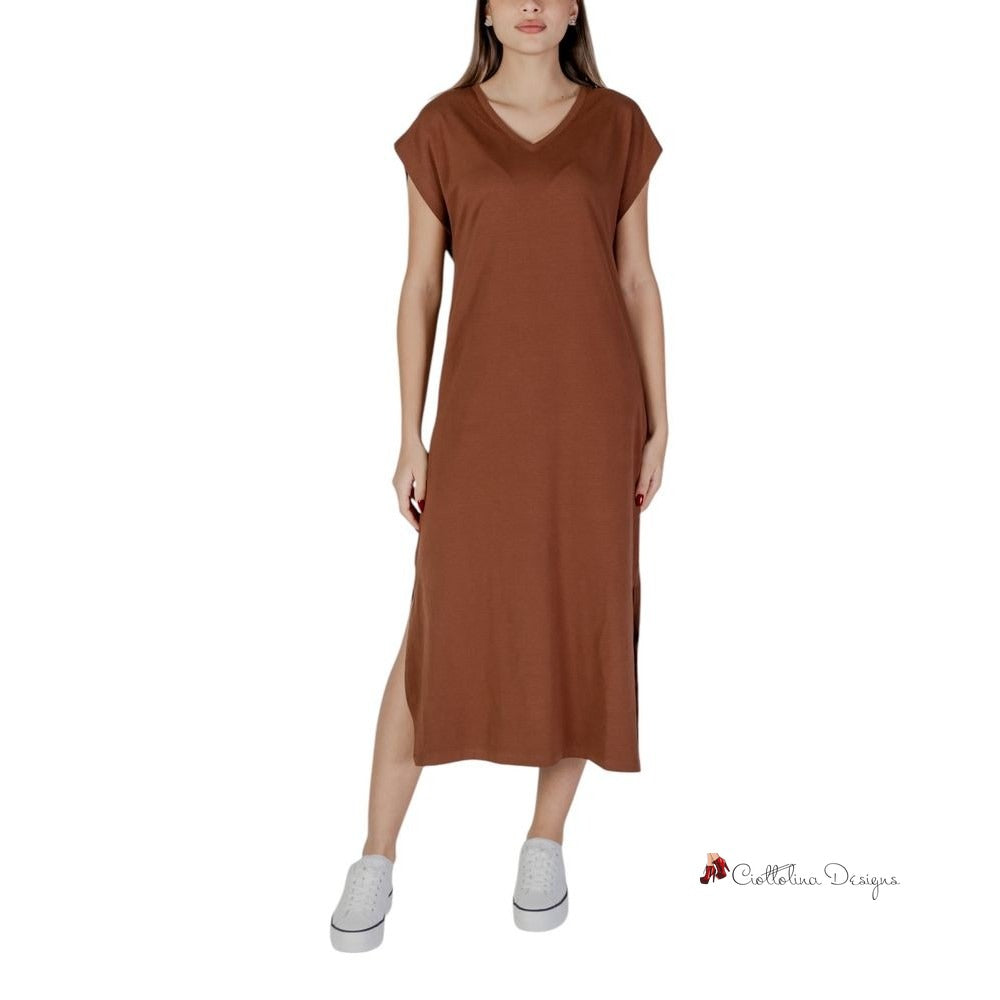 Brown Cotton Dress