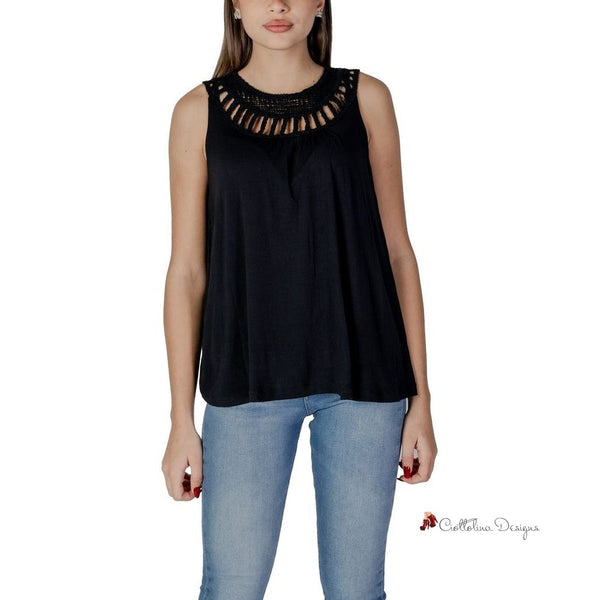 Black Viscose Tops & T-Shirt