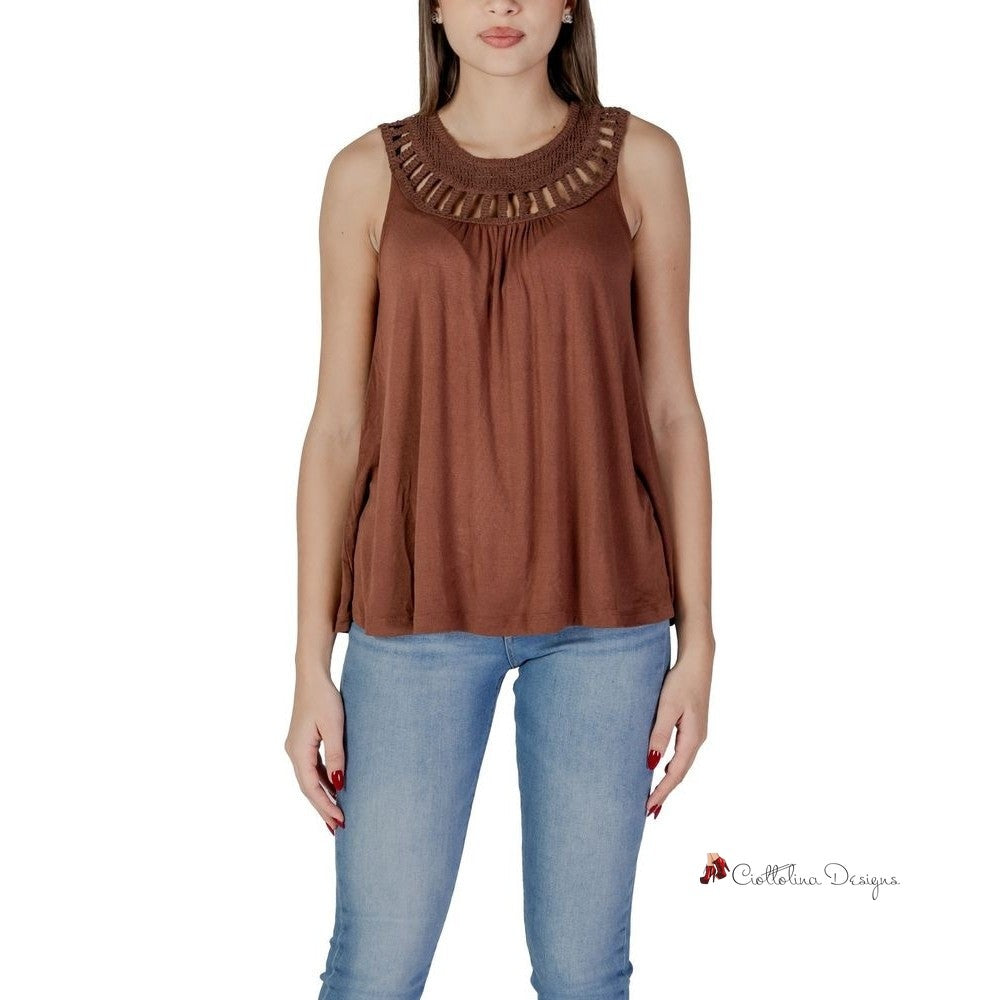 Brown Viscose Tops & T-Shirt