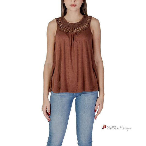 Brown Viscose Tops & T-Shirt