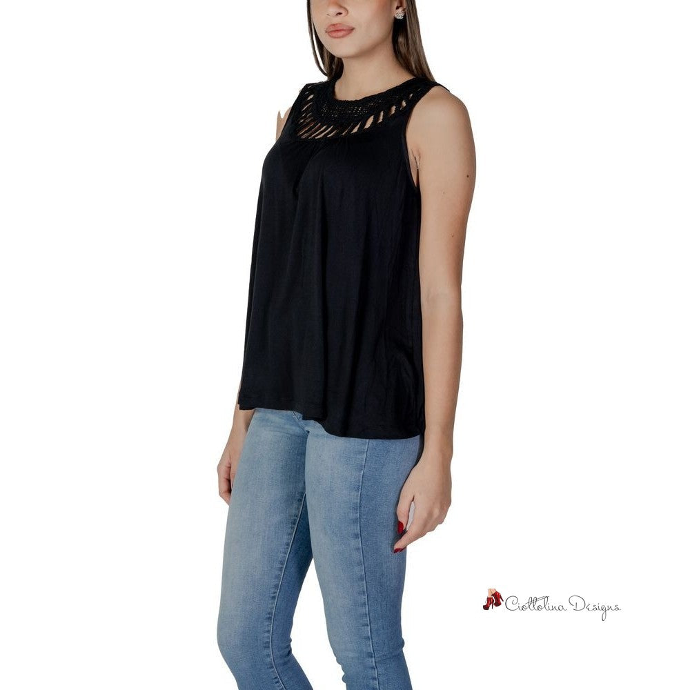 Black Viscose Tops & T-Shirt