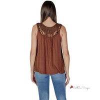 Brown Viscose Tops & T-Shirt