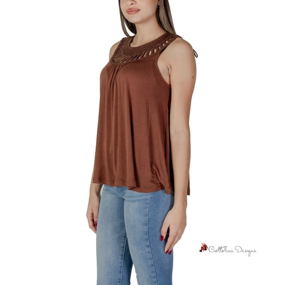 Brown Viscose Tops & T-Shirt