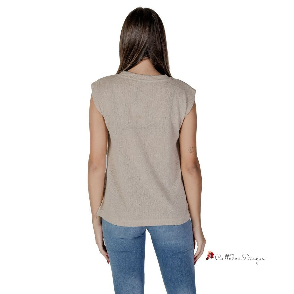 Beige Viscose Tops & T-Shirt