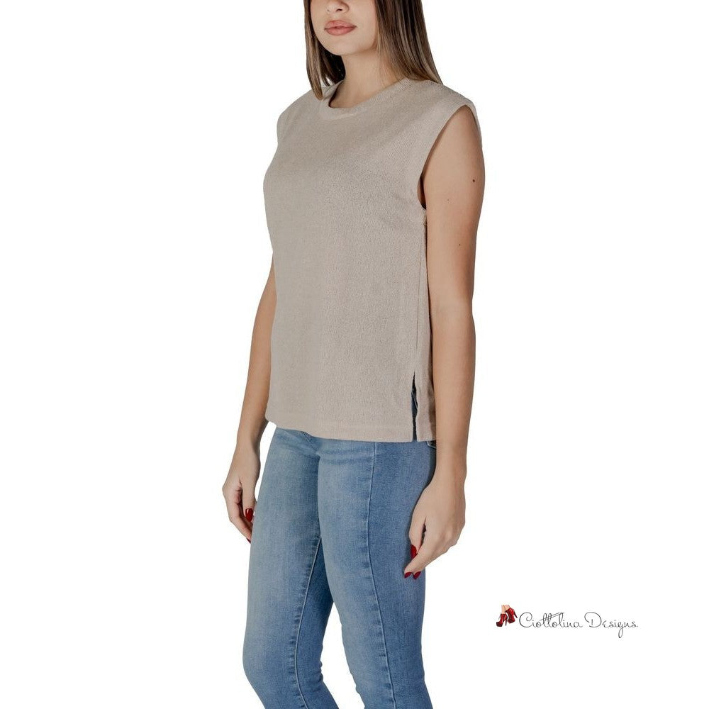 Beige Viscose Tops & T-Shirt