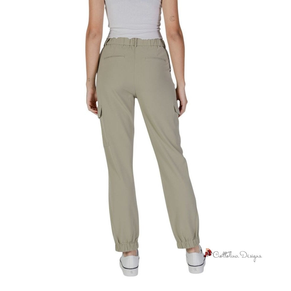 Green Polyester Jeans & Pant