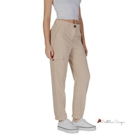 Beige Polyester Jeans & Pant