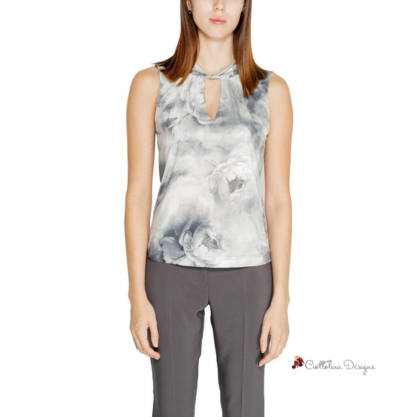 Gray Polyester Tops & T-Shirt