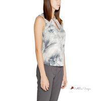 Gray Polyester Tops & T-Shirt