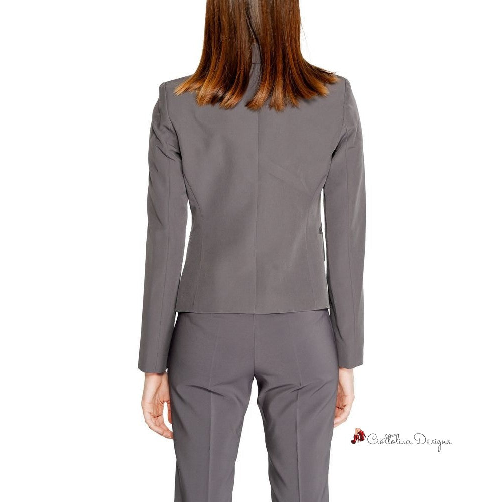 Gray Polyester Suits & Blazer