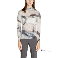 Gray Polyester Tops & T-Shirt