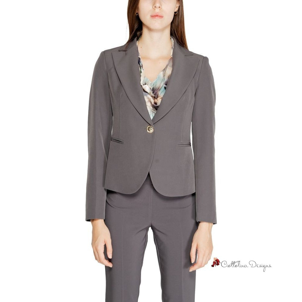 Gray Polyester Suits & Blazer