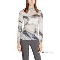 Gray Polyester Tops & T-Shirt