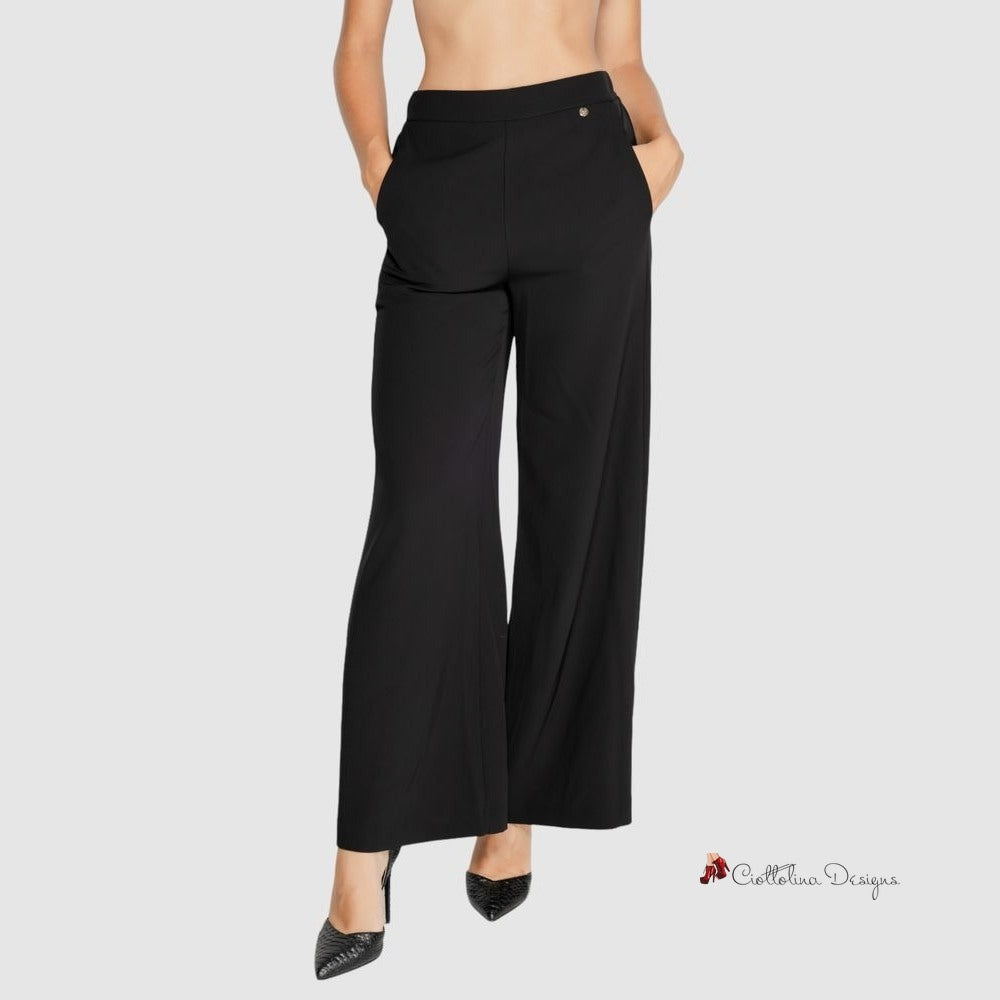 Black Polyester Jeans & Pant