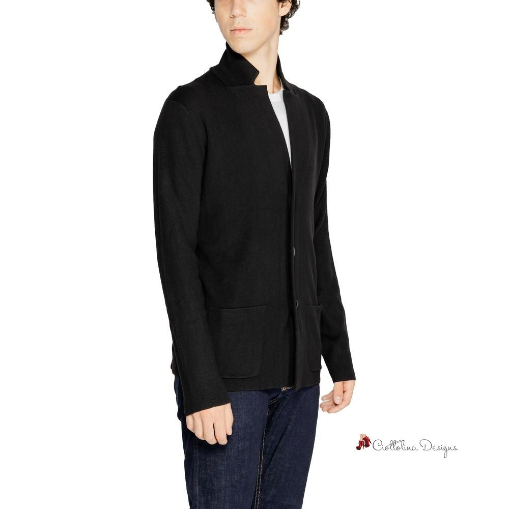 Black Wool Cardigan