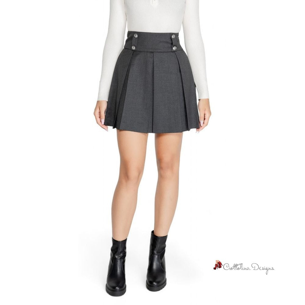 Gray Polyester Skirt