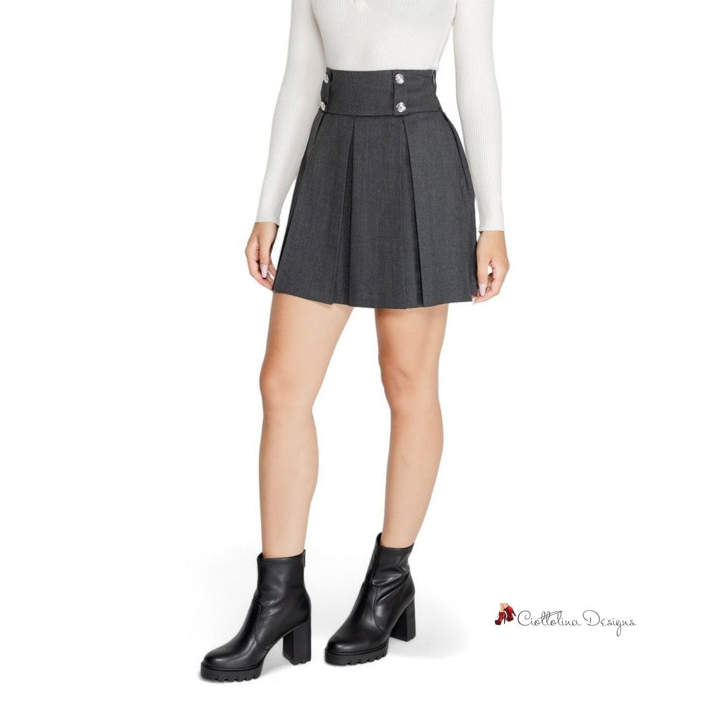 Gray Polyester Skirt