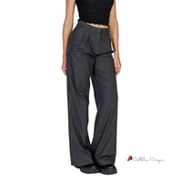 Gray Polyester Jeans & Pant