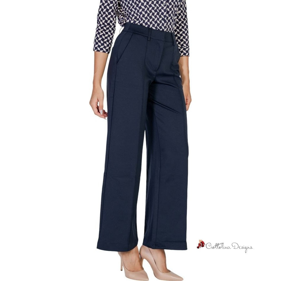 Blue Polyester Jeans & Pant