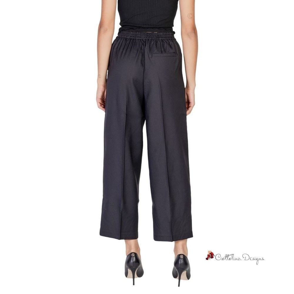 Black Polyester Jeans & Pant