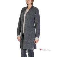 Gray Polyester Cardigan