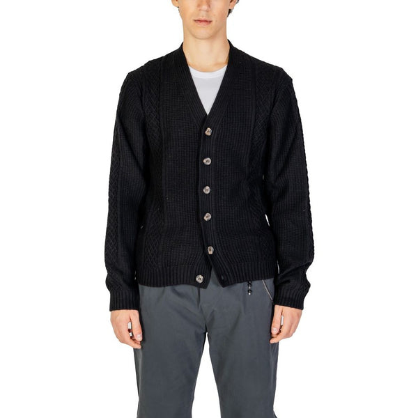 Black Polyester Cardigan